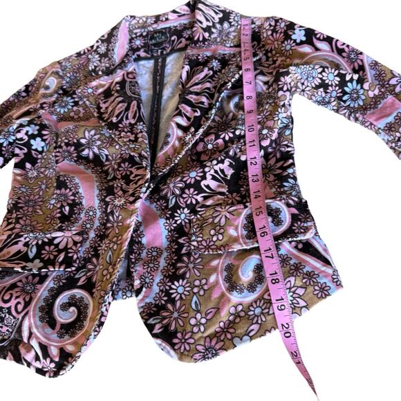 My Michelle Floral Paisley Corduroy Blazer Womens Jacket Y2K Boho Retro Coat M - Picture 5 of 8